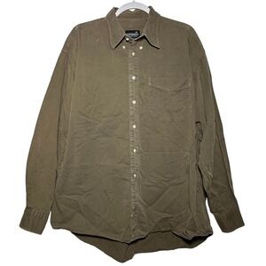 Evergreen Original Chino Shirt Button Down Long Sleeve‎ Olive Green Men's Top